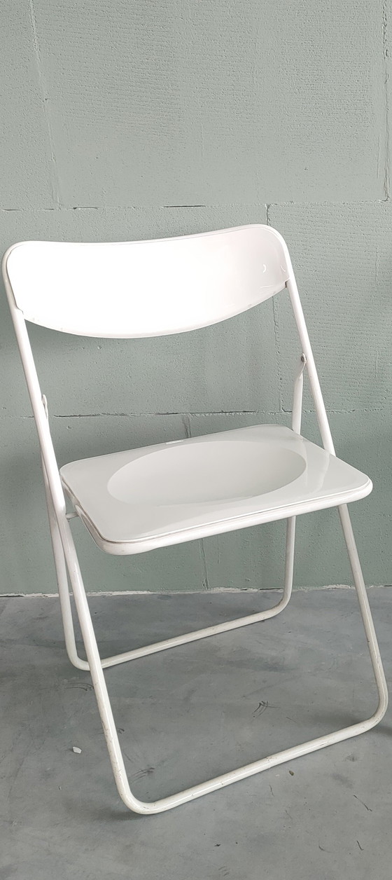 Image 1 of Ikea Folding Chair Type Ted By Niels Gammelgaard, White