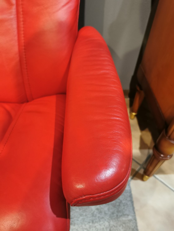 Image 1 of Ekornes Stressless Chair, Mod. Wing, Size M, With Hocker.