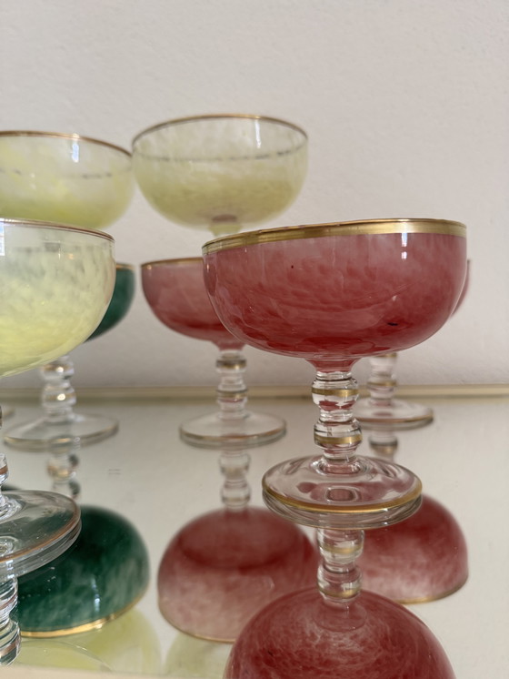 Image 1 of Coupes à glace multicolore cristal vénitien 