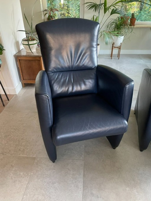 Jori Armchair blue leather – fauteuils (photo 2 of 5)