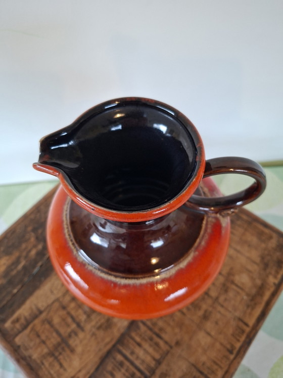Image 1 of Mid-century West Germany vase, orange-brown