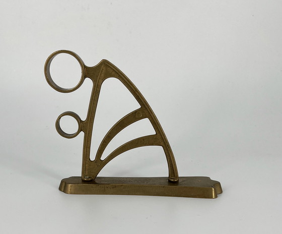 Image 1 of 2x Art Nouveau Art Déco Support de tringle à rideaux laiton bronze