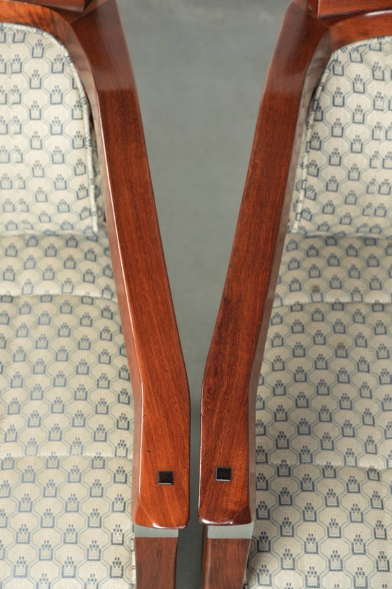 Image 1 of 4 x Art Deco design Schuitema eetkamerstoel uit de Decoforma serie met luxe stoffen bekleding