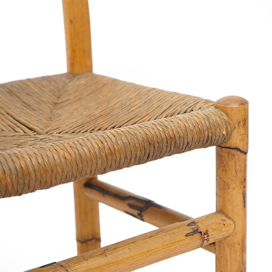 Image 1 of 4 sillas de ratán y paja tejida, años 60