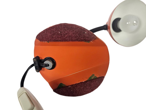 Dutch design - Hala Zeist - Holland - model 704A - flexible neck - chrome - orange - 70's