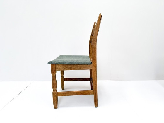 Image 1 of 4x Henning Kjærnulf eiken Razorblade eetkamerstoelen