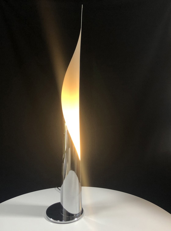 Image 1 of Vintage vloerlamp - Vlam - Roestvrij staal - Space Age - 1970