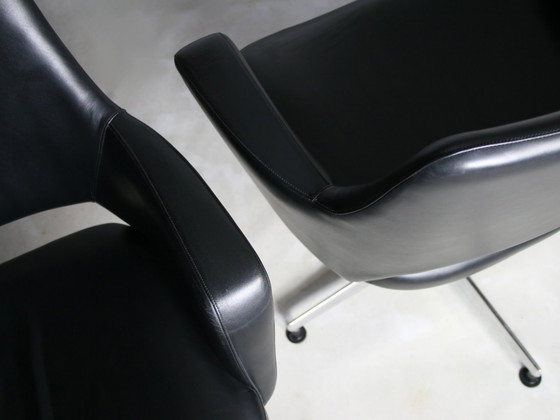 Image 1 of Original Wilde & Spieth cuir fauteuil pivotant Egon Eiermann chaise de bureau