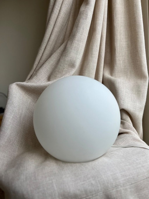 Vintage ILU Design Ball Lamp – White Opal Glass – 80s/90s (XL)