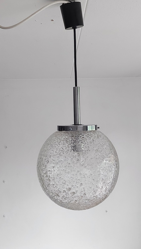 Image 1 of Lampe suspendue en verre bullé Hofmeister