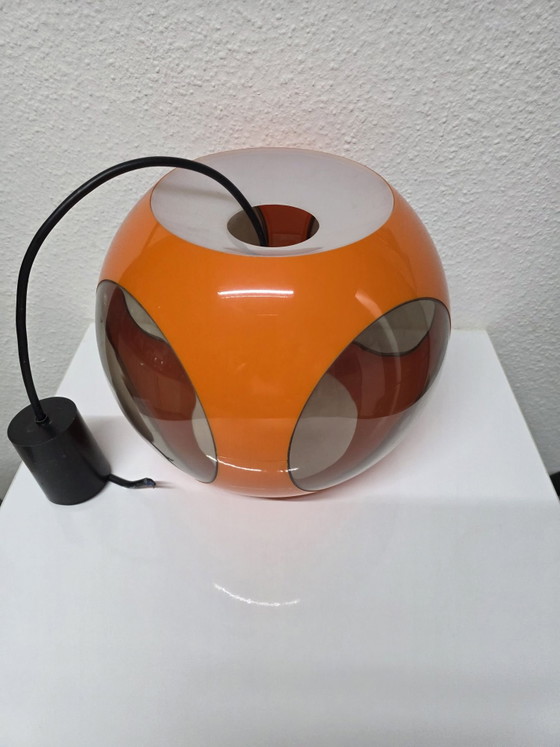Lampada a sospensione 'Bug Eye' Space Age arancione massiccia vintage anni '70 – Lampade a sospensione (photo 11 of 11)