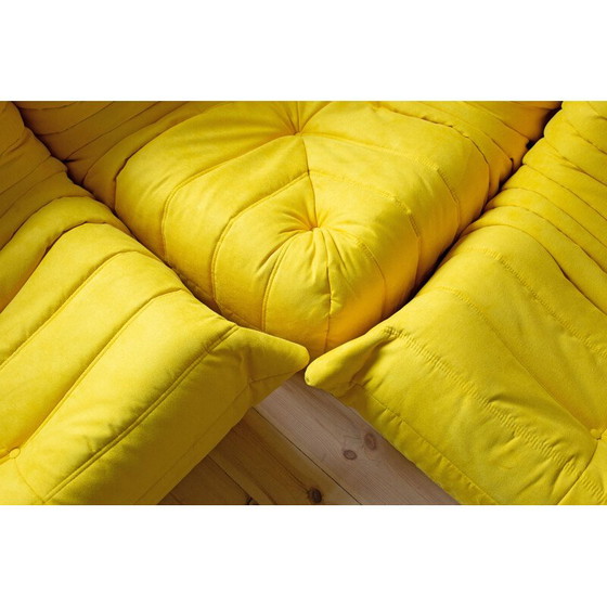 Image 1 of Ensemble salon vintage Togo en microfibre jaune par Michel Ducaroy pour Ligne Roset, France 1970