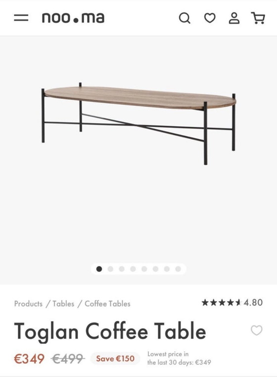 Image 1 of Table basse Noo.ma plateau en bois