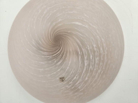 Image 1 of Murano Vetri ceiling lamp with swirl effect and unique pink shade Italy 1970s