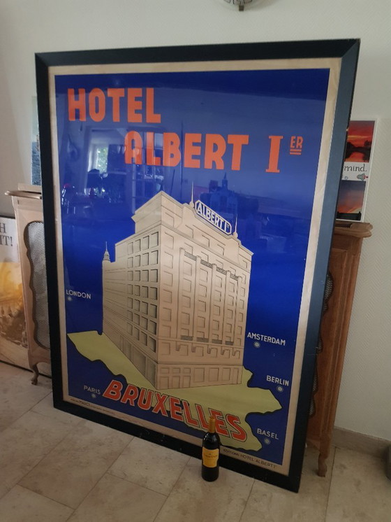 Image 1 of GROTE antieke vintage poster uit 1930 Hotel Albert I