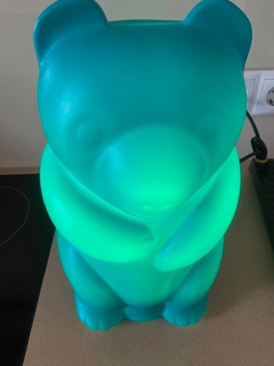 Image 1 of Lampe ourson en gélatine vintage années 90 de Trend-Light – Turquoise rare