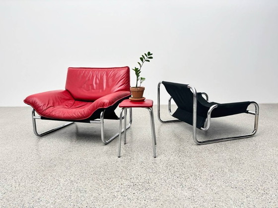 Image 1 of Bauhaus leather armchair by Johan Bertil Häggström for Ikea, 1970s