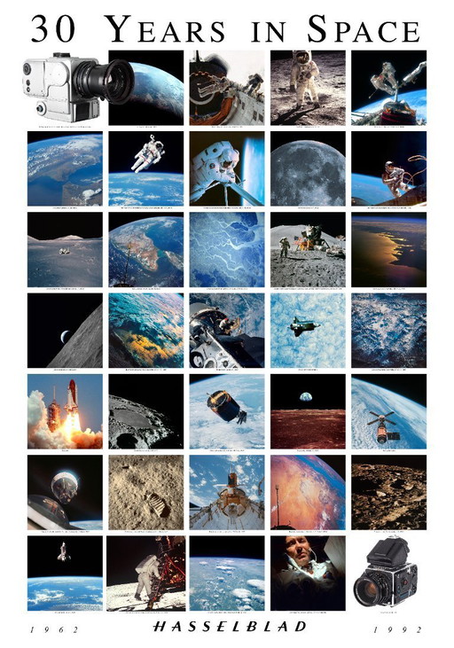 Hasselblad '30 ans dans l'espace' 1962-1992 NASA - Poster 70 x 100 cm