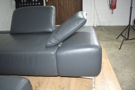 Image 1 of Ledersofa Loop Willi Schillig Mit Hocker Ledercouch Schlafsofa Couch Sofa Ecksofa