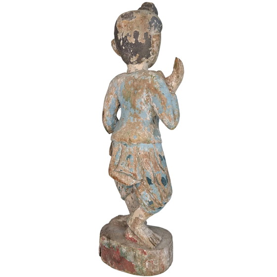 Statua birmana in legno antica del XIX secolo – Policroma – 34cm – Sculture, Wood (photo 5 of 10)