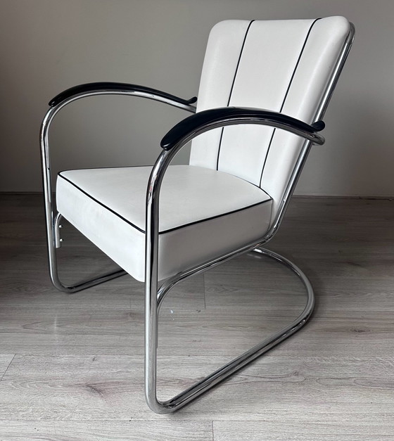 Sillón de diseño Gispen 412, Sillones, Cromo, Cuero, Negro (foto 3 de 6)