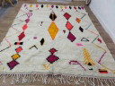 Gran alfombra marroquí Azilal hecha a mano – 300 × 250 cm – Alfombra bereber de lana colorida