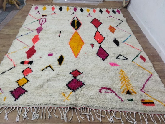 Image 1 of Groot handgemaakt Marokkaans Azilal-tapijt – 300 × 250 cm – Kleurrijk Berber wollen tapijt