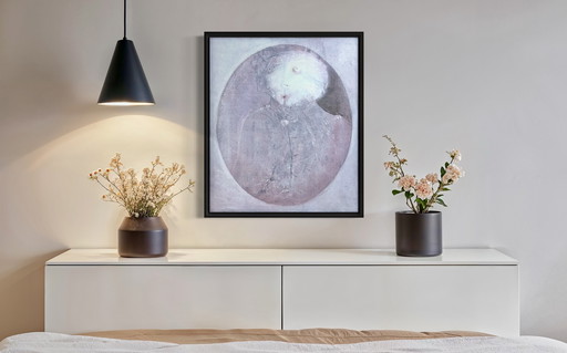 Robert Detheux / 1979 / Rare peinture surréaliste / Madame la Colonelle 