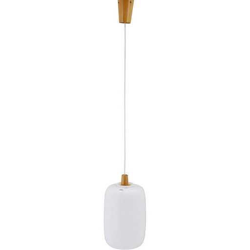 Lampada a sospensione in vetro vintage di Uluv, Cecoslovacchia, anni '60