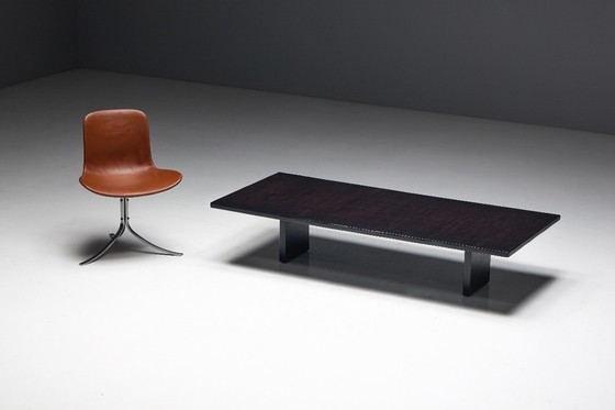 Image 1 of Tavolino da caffè rettangolare in bambù di Axel Vervoordt, Belgio, anni '80