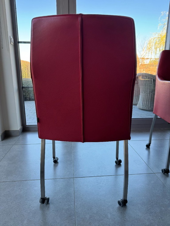 Image 1 of New Bree's 4 armfauteuils Athena op wielen , echt leder