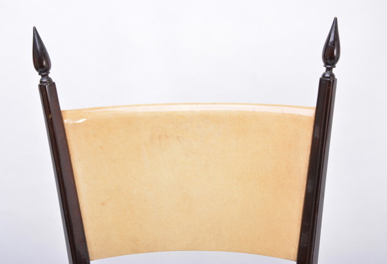 Image 1 of Set of Four Italian High Back Dining Chairs by Aldo Tura