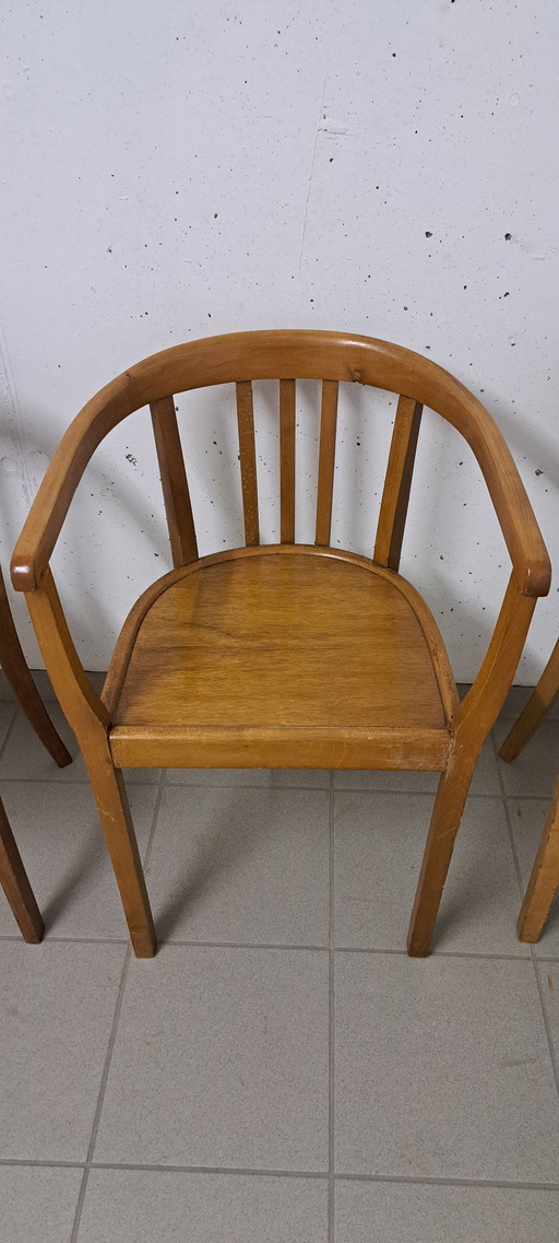 Sillón Bauhaus de madera curvada, estilo vintage de mediados de siglo, estilo Gropius, años 40-50