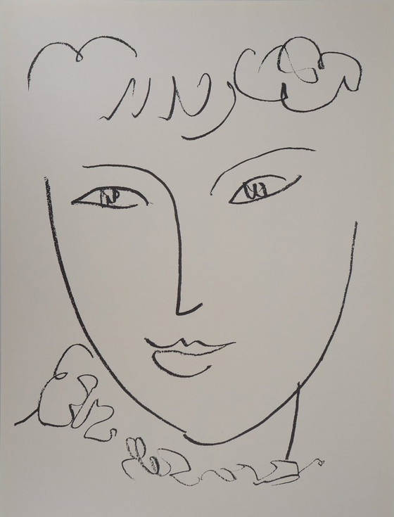 Henri Matisse : Portrait de La Pompadour, Affiche D'Époque En Lithographie – Paper (photo 3 of 6)