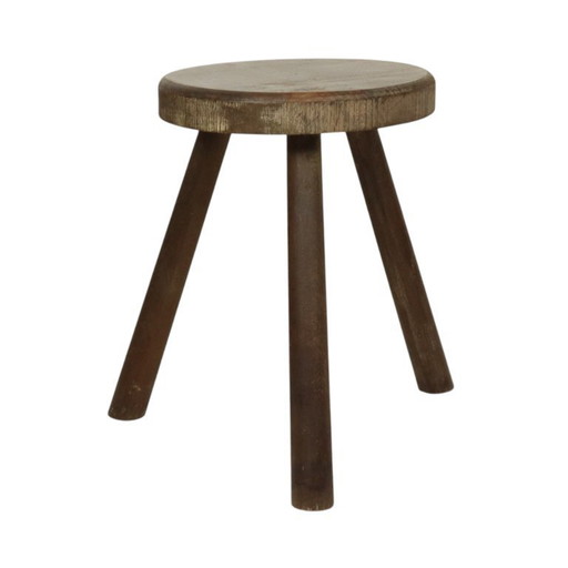 Alter rustikaler Dreibeinhocker