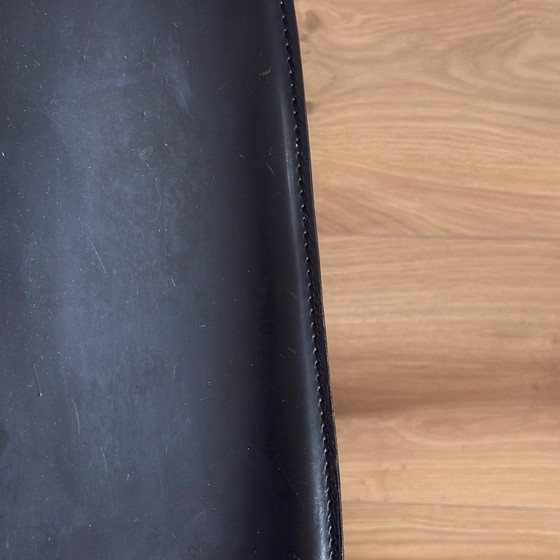 Image 1 of Set van vier volledig zwarte eetkamerstoelen met hoge rugleuning in de stijl van Pietro Constantini, jaren 70, Italië