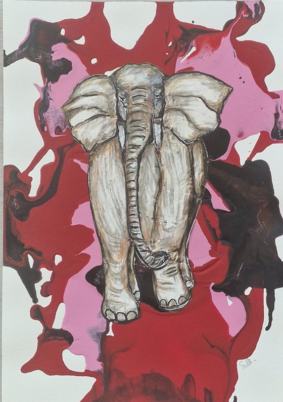 Dual Elephant – Paintings & Drawings, Paper (photo 2 of 9)