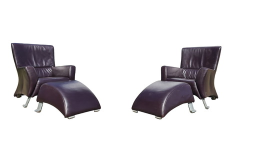 2 x Fauteuils Rolf Benz 322 dont 2 Hockers