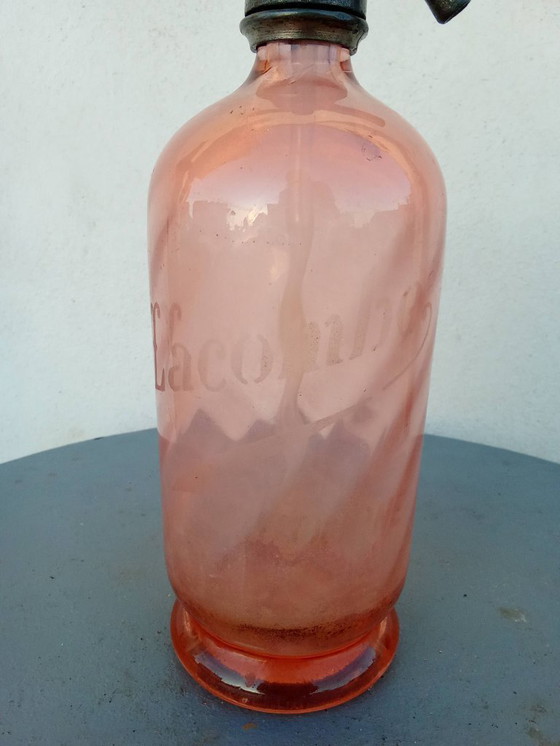 Image 1 of Antique bistro siphon – Pink glass