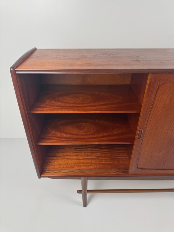 Image 1 of Danish teak sideboard with bar and automatic light - Mid - Century Elegance