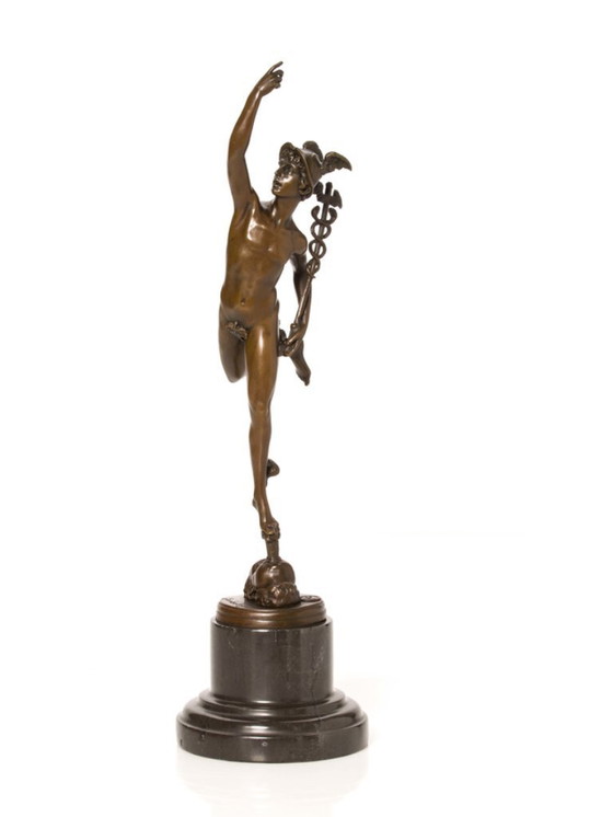 Image 1 of Bronzene Hermes-Statue mit Merkur, 42 cm