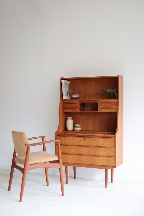 Vintage Scandinavian Secretaire, 1950s/60s – Wall cabinet, Wood (photo 9 of 9)
