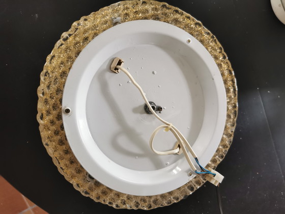 Image 1 of Paire de plafonniers Murano Vintage en verre doré 