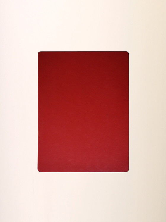 Image 1 of Table de salle à manger scandinave, années 1960, avec plateau en formica rouge