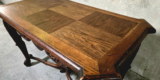 Image 1 of Mesa auxiliar de roble macizo – estilo Luis XV – finales del siglo XIX