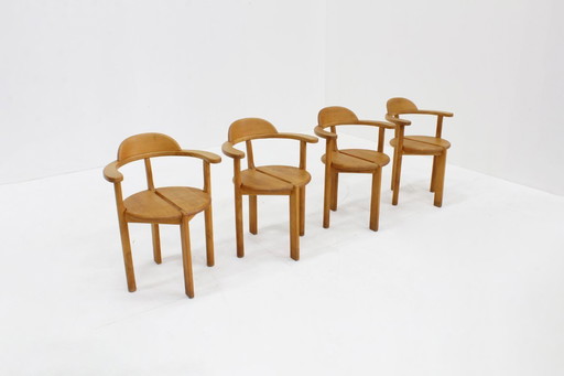 Sillas de comedor danesas vintage de pino Brahlstorf, década de 1970, juego de 4