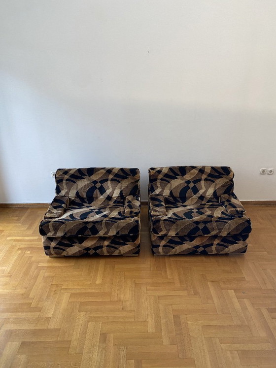 Image 1 of Poltrone Gerard Guermonprez anni '70 Velluto Vintage Midcentury Hollywood