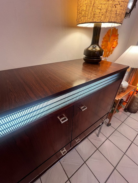 Image 1 of Meuble de bar vintage / Buffet avec éclairage, palissandre, années 1960