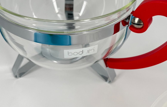 Image 1 of Rare Vintage Bodum Tea Set with Glass Teapot "Chambord"& Mugs – Scandinavian Postmodern Design, 1970s , 1980s