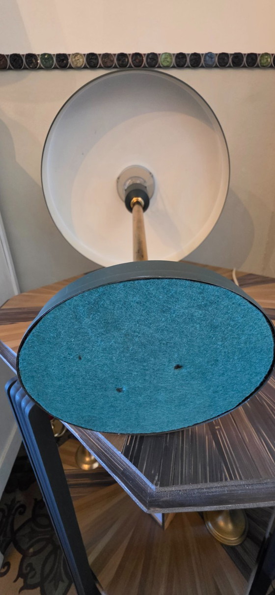 Philips Table lamp, dark green and brass, Lampes, Métal, Laiton, Vert, Mid Century Modern (photo 9 sur 9)